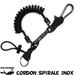 Cordon Spiralé - Mousqueton PM Inox - Cable Inox