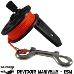 Dévidoir Avec Manivelle ORANGE Pour Parachute Palier - Finger Spool 20, 30 Ou 50m
